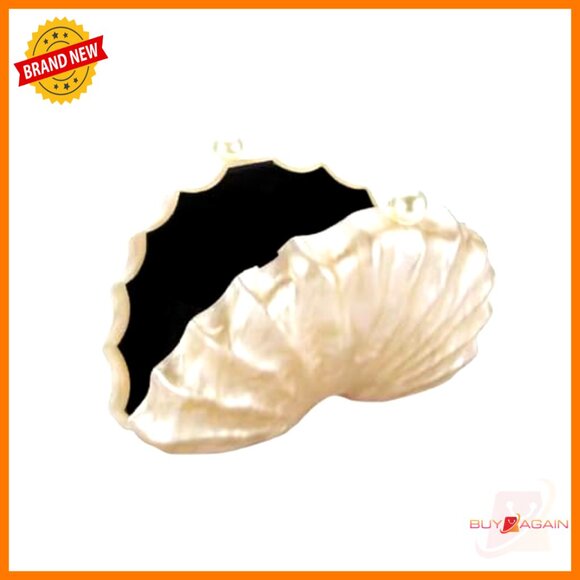 Shell Shaped Acrylic Clutch Evening Bag Detachable Chain Shoulder Purse